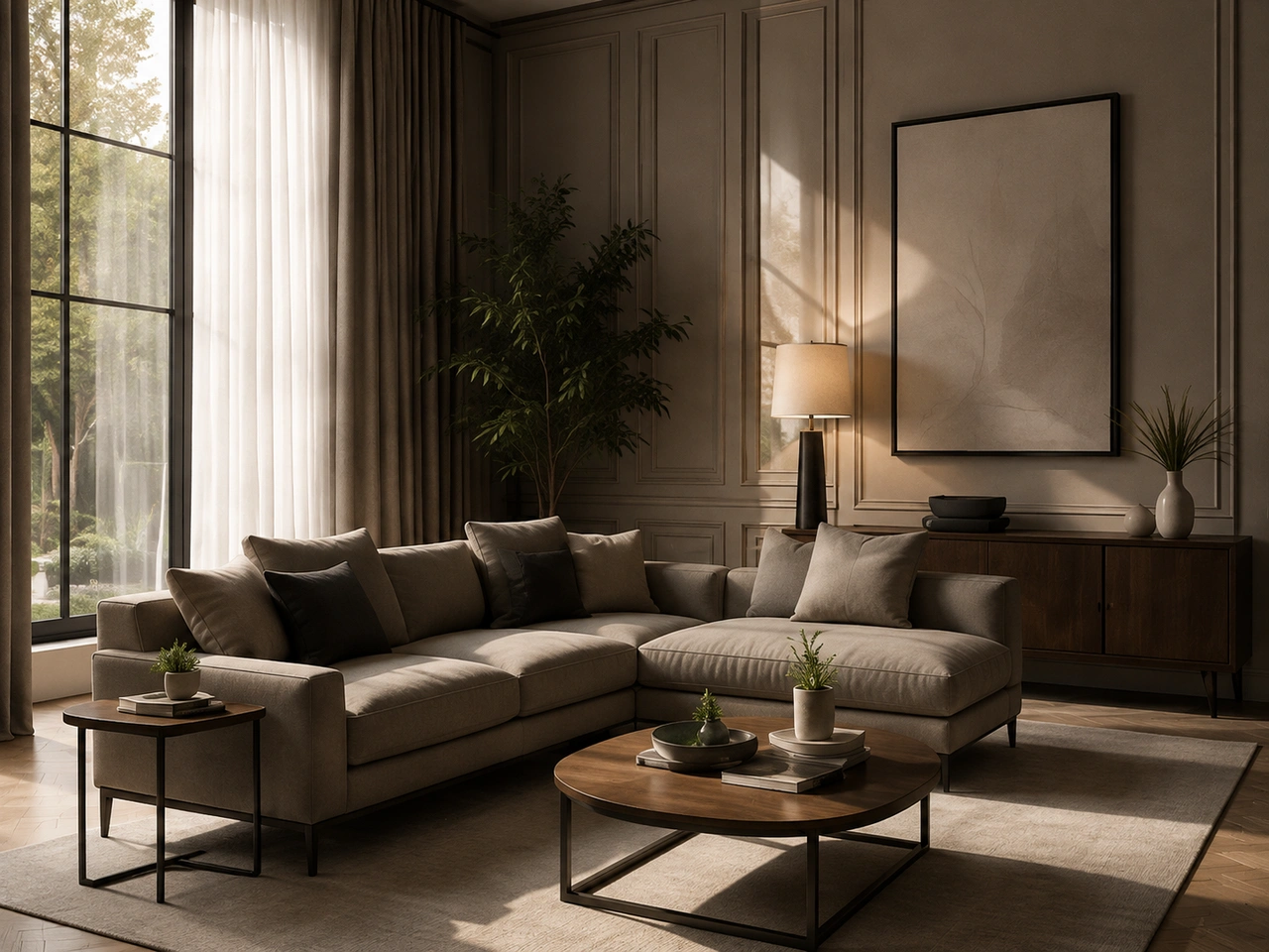 Elegantes Wohnzimmer einer hochwertigen Immobilie